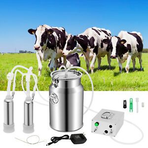 7L Milking Machine Cow Goat Upgraded Double Hole Automatically Vacuum Pulse Pump