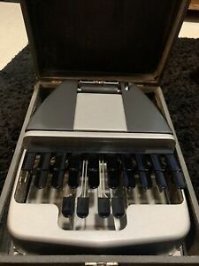 Vintage 1946 La Salle Stenotype w/ Hard Case Stenographer Court Machine Printer