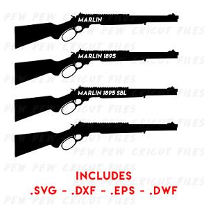 Marlin 1895 Rifle Silhouette SVG - Gun Cricut Files - Marlin Silhouettes - 1895