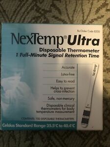 Box of 100 NexTemp Ultra Disposable Thermometer Latex Free Accurate Easy to Read