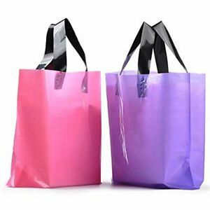 YookeeHome 100PCS Frosted Plastic Gift Bags Large Merchandise Retail Shopping