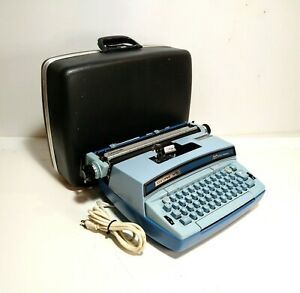 Smith Corona Coronet Super 12 Electric Typewriter Baby Blue W Case Tested Works