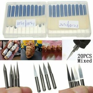20Pcs 3.175mm 10°/15°/20°/30° Milling Cutter Carbide Engraving Bits CNC Router