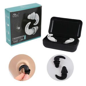 2Pcs Silicone Ear Plugs Sleep Noise Reduction Sound Insulation Ear Protect LTcy