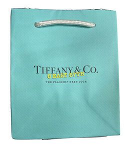 Tiffany &amp; Co. Small 6&#034; x 5&#034; x 3&#034; Blue Paper Shopping Gift Bag Limited Edition
