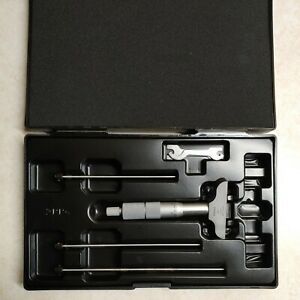 MITUTOYO 129-127 0-4&#034; DEPTH MICROMETER- w/ Free Shipping!
