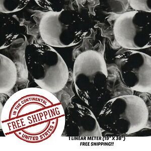 Hydrographic Film Water Transfer Hydro Dip 1 Linear Meter Shadow Self Skull Film