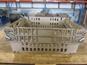 QTY 44 STACKABLE PLASTIC STORAGE BINS TOTES CRATES BASKETS WITH HANDLES, SMOKING