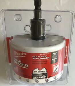 Milwaukee 49-56-9670 3 in. Hole Dozer Bi-Metal Hole Saw with 3/8 in. Arbor New