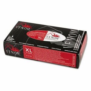 Medline Venom Nitrile Exam Gloves, XL, Black, Powder-Free, 90/Box (MIIMG6114)