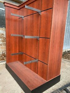 Store Display Rack On wheels Color: Cherry -Wood