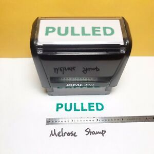 Pulled Rubber Stamp Green Ink Self Inking Ideal 4913