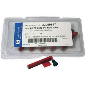 GRAPHIC CONTROLS 82-79-0312-06 - RED DIFFERENTIAL PENS Chart Recorder Pen,Red,0.