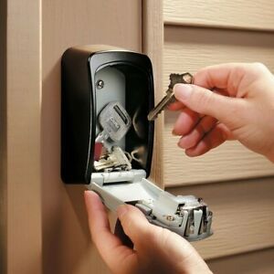 4 Digit Combination Key Lock Box Wall Mount Safe Security Storage Case Organizer