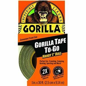 Gorilla Duct Tape To-Go, 1 x 30 ft, Black