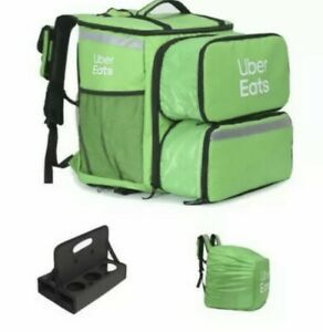 Uber Eats Large Backpack W/ Double Expanding Pizza Pocket DoorDash Grub Hub Bag