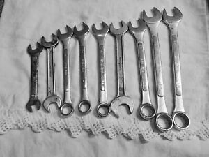 Mixed Lot of 9 VTG Wrenches Closed and open 12-19mm Great Neck Etc