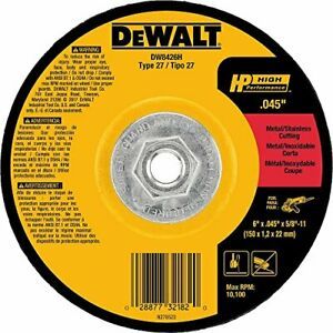 DW8426H Metal Cutting Wheel, 5/8-11 Arbor 6-Inch by 0.045-Inch