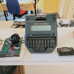 Stentura 8000LX Stenograph with original rolling case, stand, and accessories