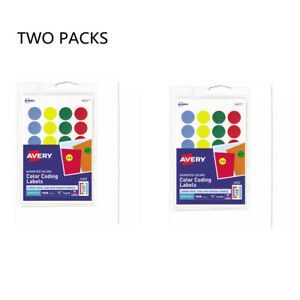 2 packs of-Avery Printable Self-Adhesive Color-Coding Labels 24/Sheet 42 Sheets