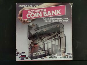 Vintage 1989 Money Factory Motorized Coin Bank Change Sorter