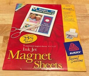 Avery Printable Magnet Sheets (3270) 8-1/2” x 11” white sheets new, unopened