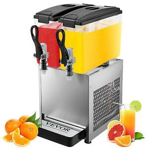 Commercial Beverage Dispenser Machine Juice Dispenser 2 Tanks 6.3 Gal