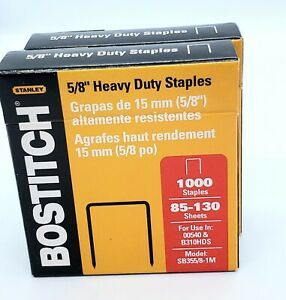 Staples Bostitch Heavy Duty Chisel Pt. 5/8&#034; 1000pcs Lot of 2