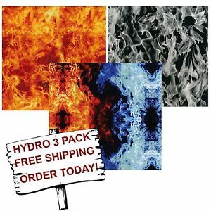 HYDRO DIP HYDROGRAPHIC FILM WATER TRANSFER PRINTING FILM FLAME #2 3 PACK