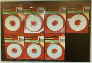 LOT of (7) PACKS 3M Scotch Permanent Mounting Double Sided Tape 110, .50inX75in
