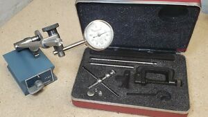 Starrett No. 196 dial indicator set w/ Brown and Sharpe magnetic base No. 7743