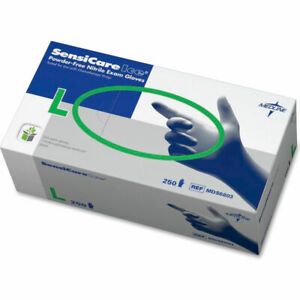 Medline SensiCare Ice Powder-Free Nitrile Exam Gloves LARGE 250/BOX MDS2503