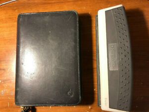 Leather Franklin Planner with Punch and Cross Pen and Broken Calculator