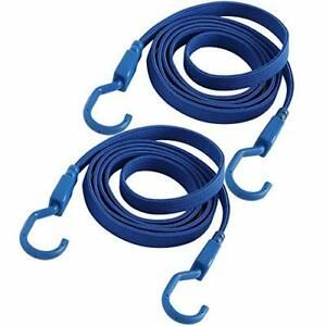XSTRAP 2PK 77 Inch Flat Bungee Cord Straps for Hand Truck Blue