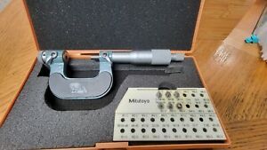 Mitutoyo Screw Thread Micrometer 126-137,  TMC-1&#034; with 3 ANVIL SETS