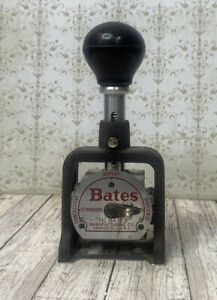 Vintage Bates Numbering Machine Stamp,  Good Working Condition ca. 1940s / 1950s