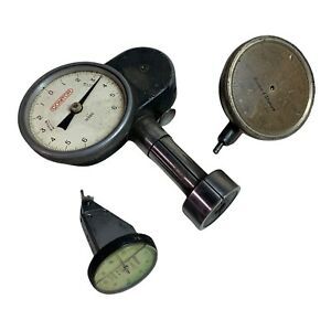 Lot 3 MITUTOYO DIAL TEST INDICATOR 513-455 Jeweled BROWN SHARPE COMTOR Vintage