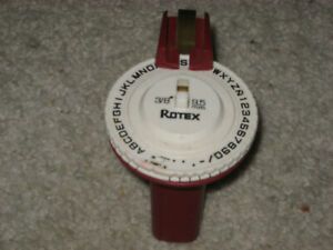 Vintage Rotex Label Maker Uses 3/8&#034; 9.5mm Tape Maroon Nice Condition