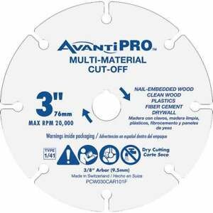AvantiPRO 3&#034; Metal Cutoff Wheel PCW030CAR101F Pack of 4