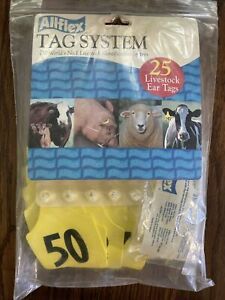 ALLFLEX TAG SYSTEM 25 Yellow  Livestock Ear Tags 26-50  3”-4”