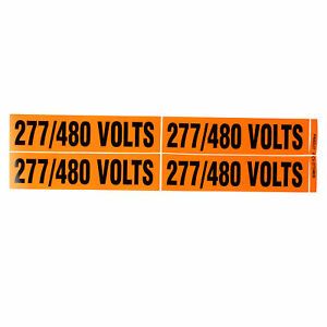 PANDUIT PCV-277/480B PRE-MARKED BLACK &amp; ORANGE VINYL CABLE MARKER (5 PACK)