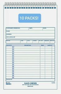 REDIFORM Sales Book 5 1/2 x 7 7/8 3-Part Carbonless 50 Sets per Book Pack of 10!