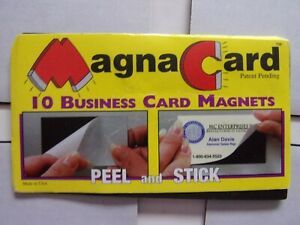 MAGNA CARD, 10 PEEL AND STICK BUSINESS CARD MAGNETS