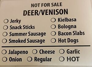 Deer/Venison Processing Check-Off Labels 3&#034; x 2.25&#034;