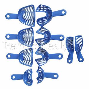 10 Pcs/5Set Plastic-Steel Dental Impression Trays Autoclavable Upper+Lower L M S