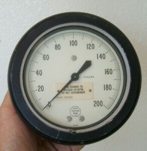 ACCO HELICOID TEST GAGE 0 – 200 PSI PRESSURE GAUGE 4 1/4 “ FACE DIAMETER