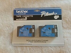 Brother P-Touch 2 Pack Laminated Labels Tape Cassette