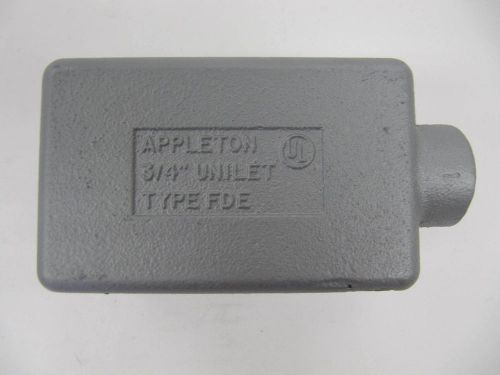 NIB Appleton FD-1-75 Cast Device Box 3/4&#034; Hub Size Malleable Iron Single Gang