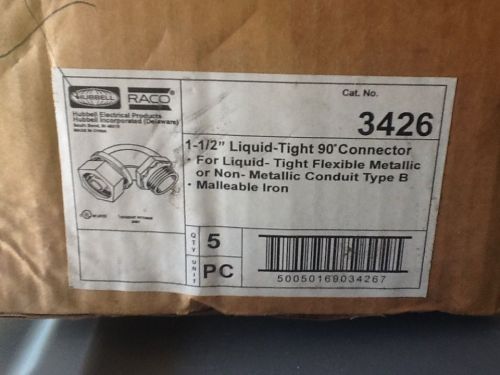 Raco 3426 1 1/2 liquid -tight 90 degree connector 5pieces for sale
