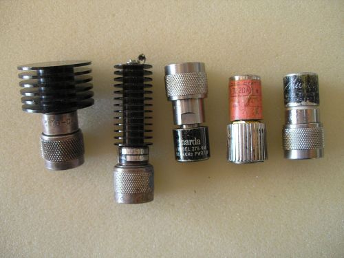 5 Various N Type RF Terminators - Narda, Microlab, etc.